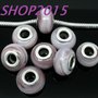 perla in vetro variegato Viola a foro largo15x9mm foro 4,8 mm