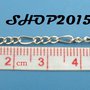 50 cm  catena catenella,  Argento scuro 5mmx3mm 3mmx2.5mm maglia alternate