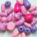 lotto 28 perle legno lilla rosa violetto fucsia