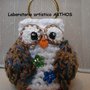 GUFO PORTACHIAVI  ALL' UNCINETTO  AMIGURUMI IDEA REGALO   ACCESSORI  BORSA DONNA IDEA REGALO