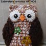 GUFO PORTACHIAVI  ALL' UNCINETTO AMIGURUMI IDEA REGALO  ACCESSORI  BORSA BORSETTA DONNA