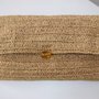 POCHETTE IN COTONE LUREX ORO, INTERNAMENTE FODERATA, CHIUSURA CON BOTTONE GIOIELLO, PEZZO UNICO ARTIGIANALE