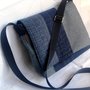 borsa messenger porta notebook patchwork blu azzurro