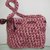 BORSA FETTUCCIA ROSA CIPRIA ACCESO CON TRACOLLA, CHIUSURA CON BOTTONE PASSANTE NASTRO 20X22CM PEZZO UNICO ARTIGIANALE