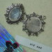 Medaglione ovale per cabochon in argento antico mm.37x30