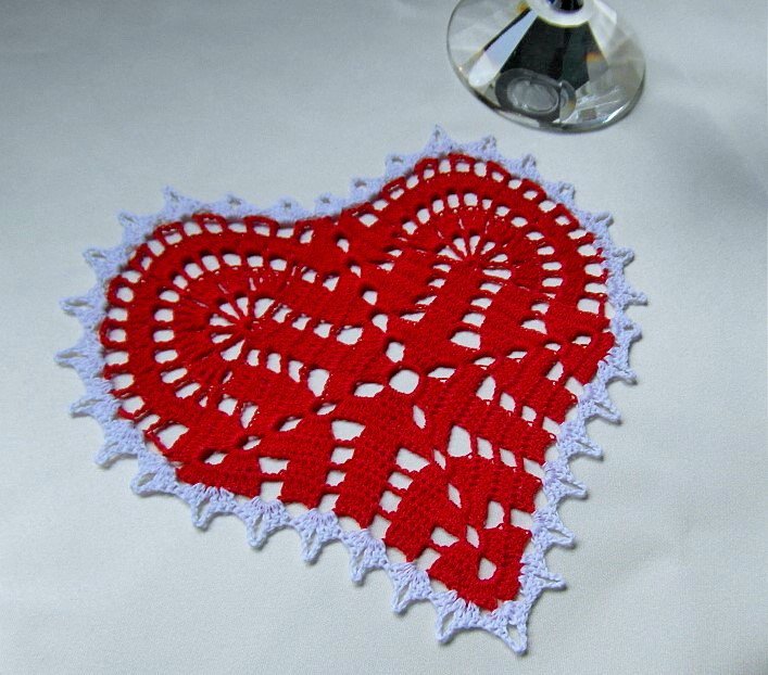 Wishwell Cuore All'Uncinetto Con Fiore - Regalo Emotivo Per San Valentino