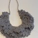 Collana Crochet Uncinetto In Lana Grigia