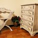 Cassettiera decorata bianca Shabby Chic