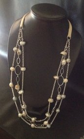 Collana multifili con perle barocche