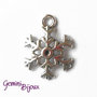 Charm fiocco di neve stile tibetano argentato 13x17 - SNOW001