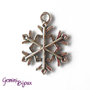 Charm fiocco di neve stile tibetano argentato 16x22 - SNOW006