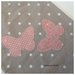 Sacchetto asilo in cotone tinta naturale a pois bianchi con farfalle rosa