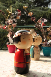 Bambola giapponese - Kokeshi , Ragazza della Festa-A490198g