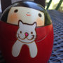 Bambola giapponese - Kokeshi,Sally e il Gatto