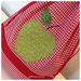 Sacchetto asilo in cotone a quadretti bianchi e rossi con mela verde
