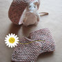 Coordinato fascia e scaldamuscoli per bambina fatti a mano in pura lana