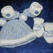 Scarpette-cappellino e muffolle bebè con sfumature particolari lana merinos 