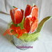Secchiello di Tulipani arancione all'uncinetto