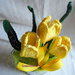 Secchiello di Tulipani giallo all'uncinetto