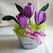 Secchiello di Tulipani viola all'uncinetto