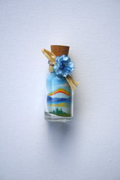Bottiglie con paesaggi  - bomboniere - in sabbia Mod. Bott. mignon Arcobaleno