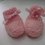 scarpette neonata lana rosa