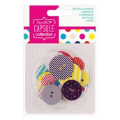 Chipboard Buttons - Spots & Stripes Brights