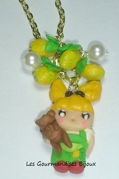 Collana kawaii doll fimo cernit