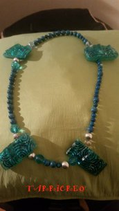  Collana IRIDE - Collana realizzata con filo in metallo morbido e con inserzioni di pietre 