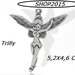 Charm Ciondolo trilly  Argento Antico 5,2x4,6 cm