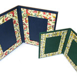 Cornice Doppia Pieghevole Per Foto 10x15 Cm | Effetto Legno E Vetro Plexiglass, Oro, Supporto Verticale
