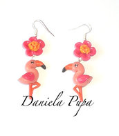 orecchini pink flamingo