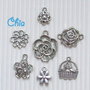 set 7 charms fiori misti lotto n°1