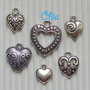 set 6 charms cuori misti