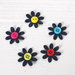 5 fiori fustellati in jeans - 25 mm