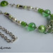 Collana con pendente in vetro verde e grappolo di perle