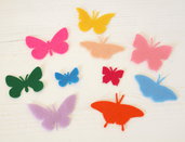 Mix 10 farfalle fustellate in pannolenci 