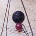 Collana Lunga con ciondolo nero e rubino gotic dark , ciondolo merletto, ciondolo nero, collana  rosso rubino, stile vintage, stile grande gatsby