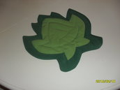 Sottopentola cotone verde a forma di foglia