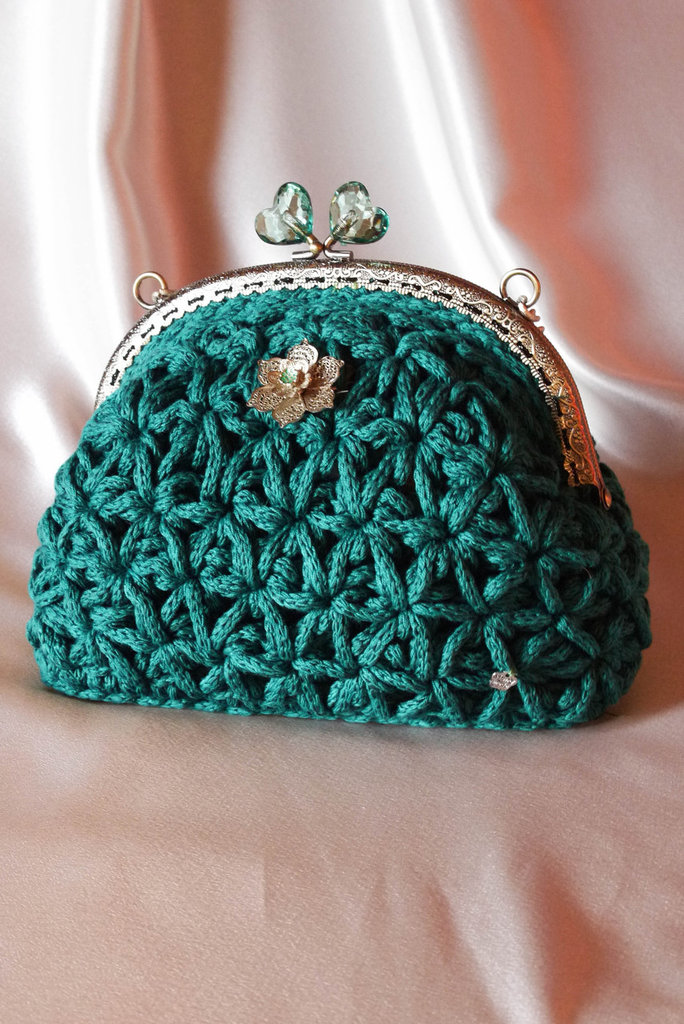 Borsa in fettuccia fatta a mano Crochet hand made