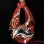 Goccia Vortice Rosso - Pendente in vetro di Murano