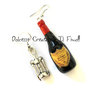 Orecchini Bottiglia di vino e cavatappi - Champagne, idea regalo sommelier (su ordinazione)