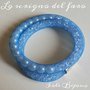 Bracciale rete tubolare blu con perle e strass stile Stardust