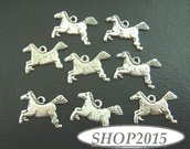 Charm Ciondolo cavallo  Argento antico 1,3×2cm