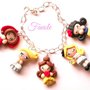 BRACCIALE PRINCIPESSE CIONDOLI CHARMS FIMO BIANCANEVE CENERENTOLA ALICE CAPPUCCETTO ROSSO BELLE CHIAVE