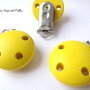 Baby clip per portaciuccio "Giallo" (4,4x2,9cm) (cod.36836)