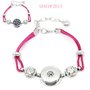 bracciale in alcantara fuxian con strass adatto a bottone a pressione(clip)