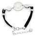 bracciale in alcantara nero con strass adatto a bottone a pressione(clip)