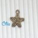 10 charms stellina "just for you" bronzo 14x12mm