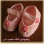 Scarpine ballerina color rosa chiaro con decorazione a punto vapore